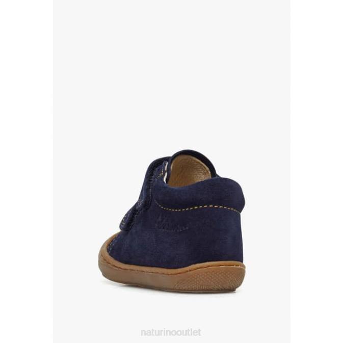 Kids Naturino Navy COCOON VL Suede First Steps Shoes J6T6255