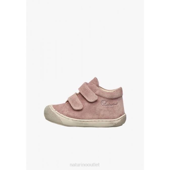 Kids Naturino Pink COCOON VL First Steps Shoes In Suede Délavé J6T6332