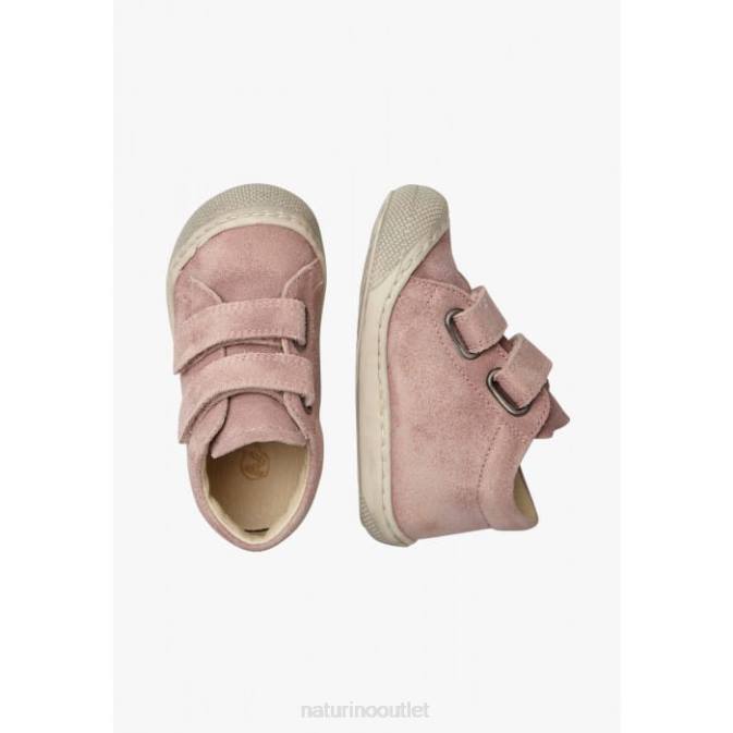 Kids Naturino Pink COCOON VL First Steps Shoes In Suede Délavé J6T6332