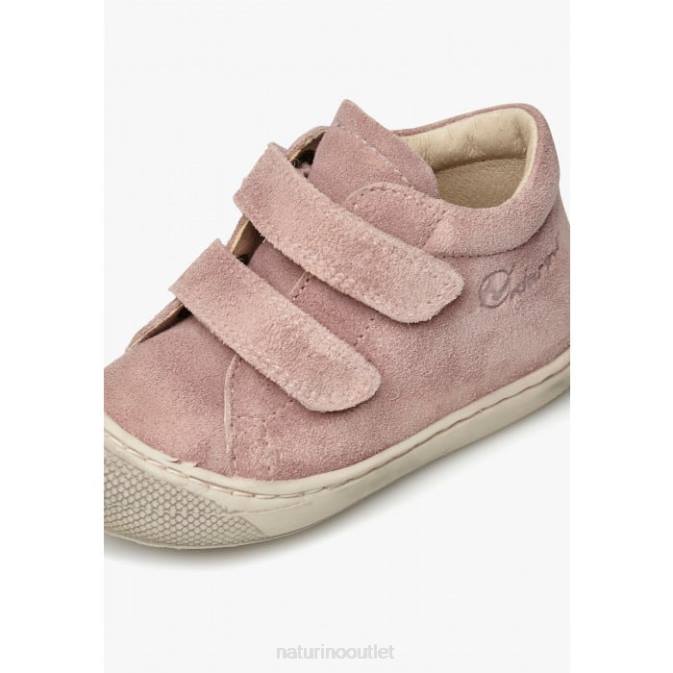 Kids Naturino Pink COCOON VL First Steps Shoes In Suede Délavé J6T6332