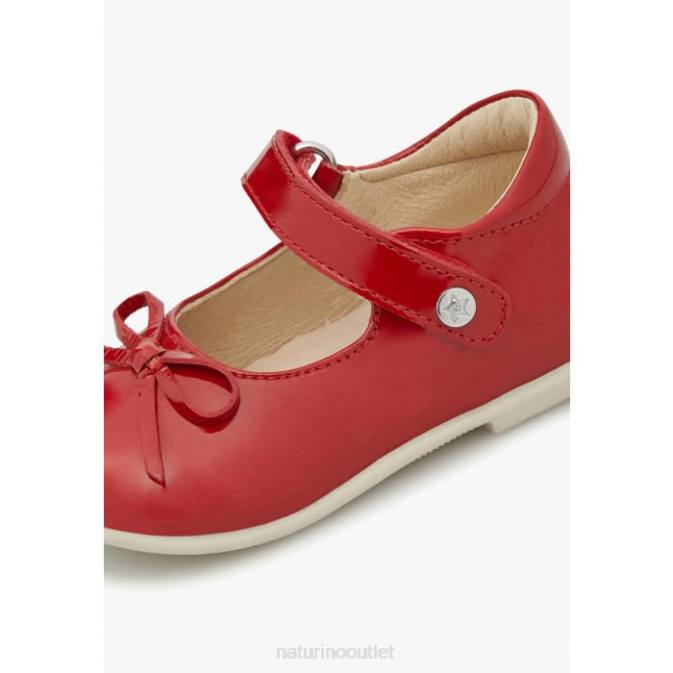 Kids Naturino Red BALLET Patent Leather Strappy Ballet Flats J6T6299