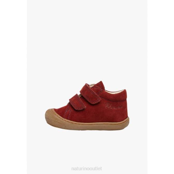 Kids Naturino Red COCOON VL Suede First Steps Shoes J6T6259