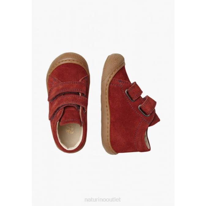 Kids Naturino Red COCOON VL Suede First Steps Shoes J6T6259