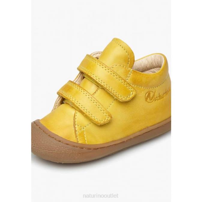 Kids Naturino Yellow COCOON VL First Steps Shoes In Nappa Leather J6T6276