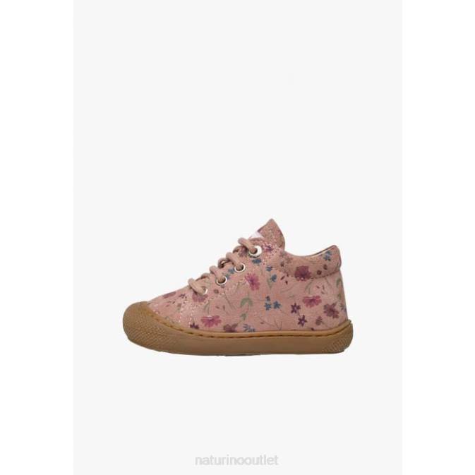 Kids Naturino Antique Pink COCOON Flower Print Suede Toddler Booties J6T6188