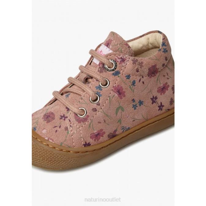 Kids Naturino Antique Pink COCOON Flower Print Suede Toddler Booties J6T6188