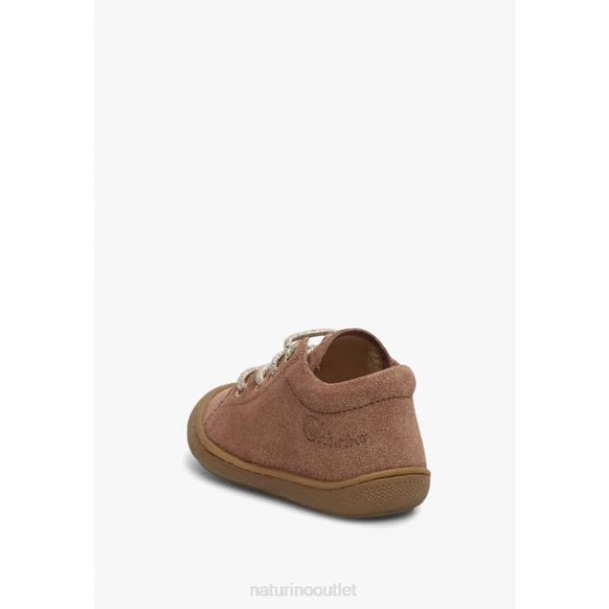 Kids Naturino Antique Pink COCOON Glittered Suede First Step Shoes J6T6122