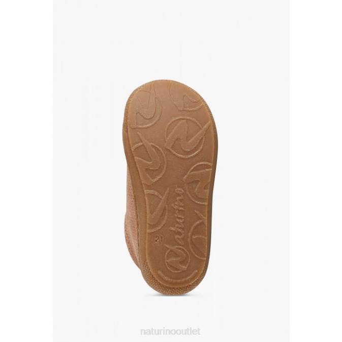 Kids Naturino Antique Pink COCOON VL Glittered Suede First Step Shoes J6T6193