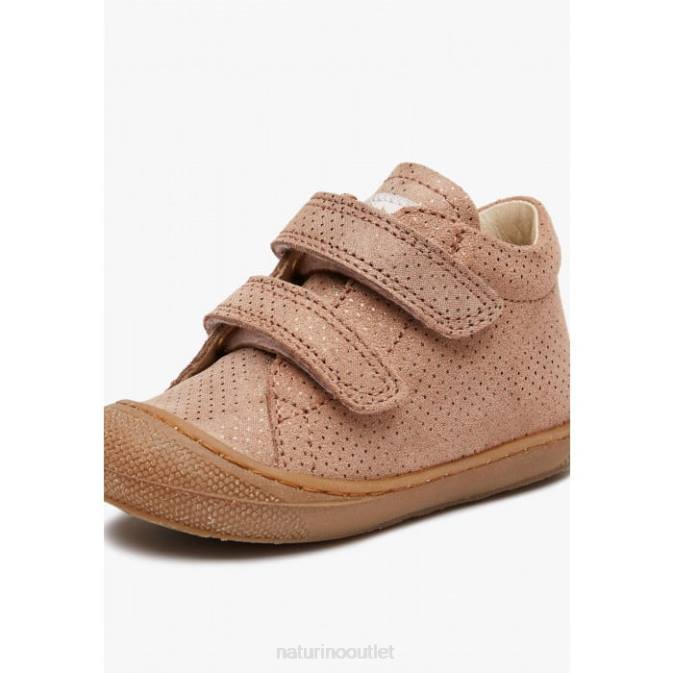 Kids Naturino Antique Pink COCOON VL Glittered Suede First Step Shoes J6T6193