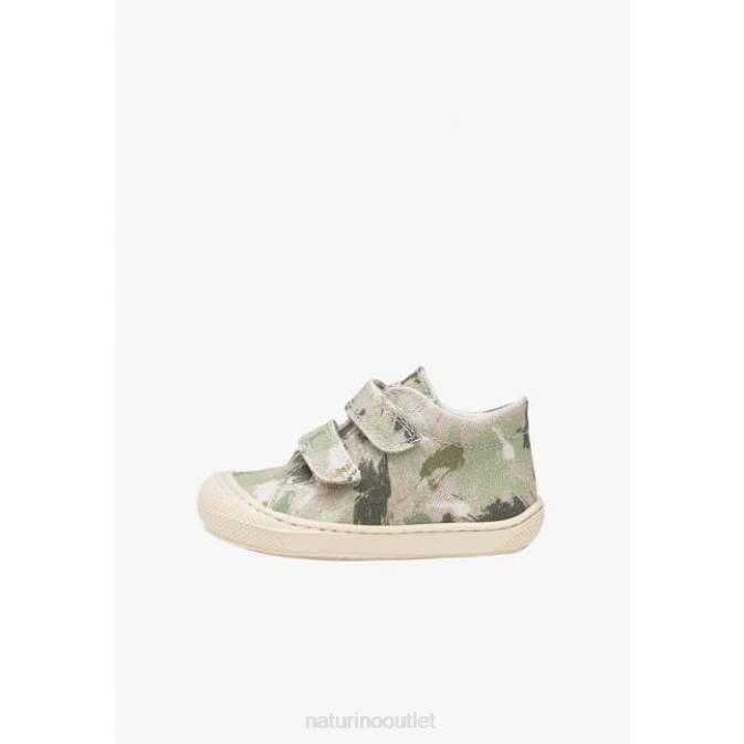 Kids Naturino Army Green COCOON VL Fabric First Steps Shoes J6T682