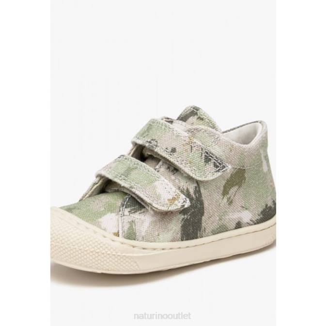 Kids Naturino Army Green COCOON VL Fabric First Steps Shoes J6T682