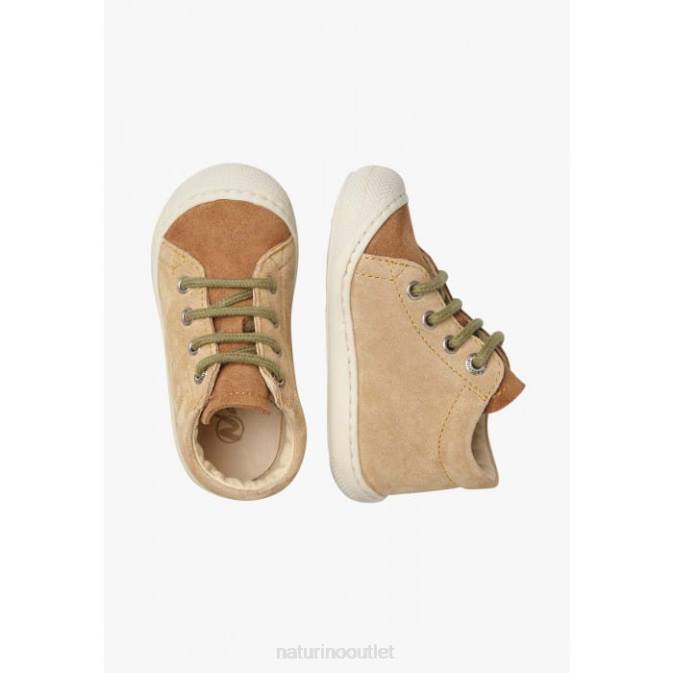 Kids Naturino Beige-Brown COCOON Suede First Steps Shoes J6T662