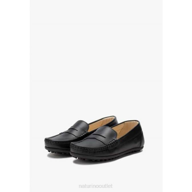 Kids Naturino Black PIACENZA Leather Loafers J6T6208