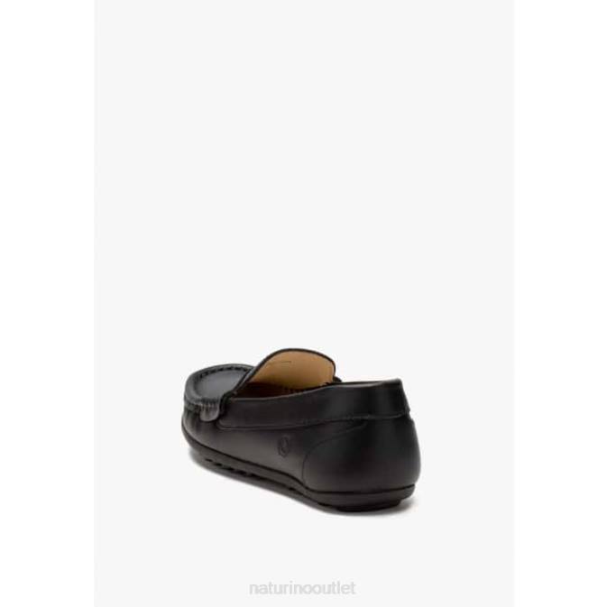 Kids Naturino Black PIACENZA Leather Loafers J6T6208