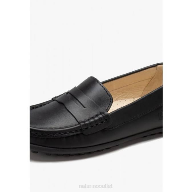 Kids Naturino Black PIACENZA Leather Loafers J6T6208