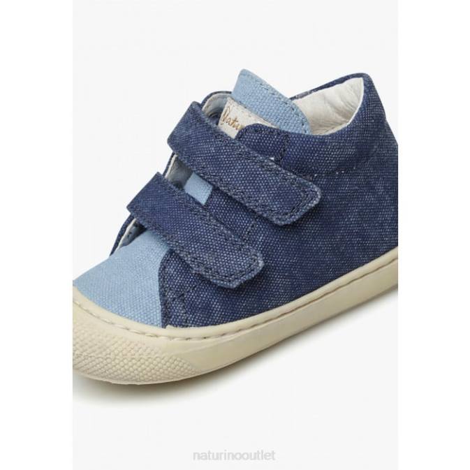 Kids Naturino Blue-Sky Blue COCOON VL Canvas First Steps Shoes J6T697