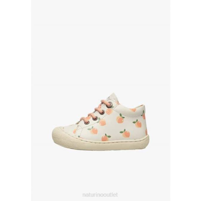 Kids Naturino Cream COCOON Apricot Print Leather Toddler Booties J6T6110