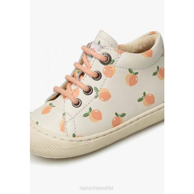Kids Naturino Cream COCOON Apricot Print Leather Toddler Booties J6T6110