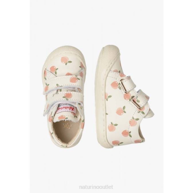 Kids Naturino Cream COCOON VL Apricot Print Leather Toddler Booties J6T6100