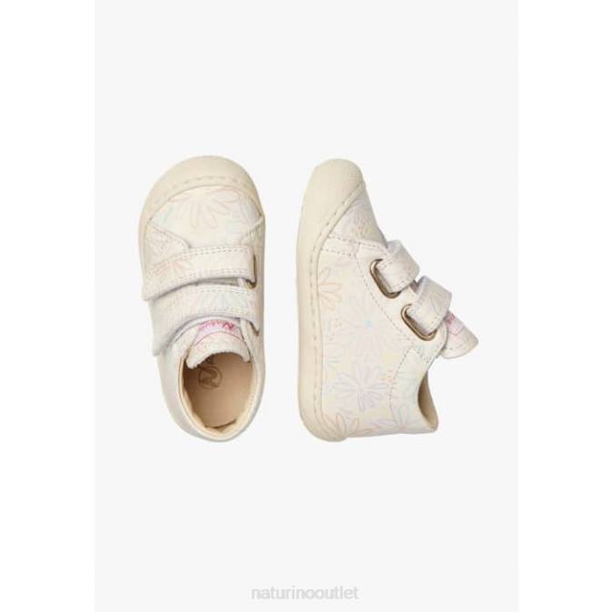 Kids Naturino Cream COCOON VL Leather First Steps Shoes J6T685