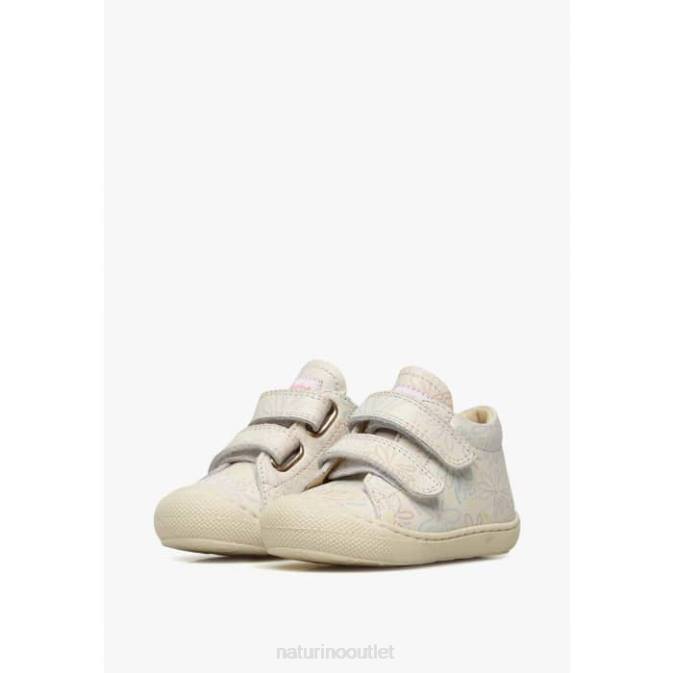 Kids Naturino Cream COCOON VL Leather First Steps Shoes J6T685