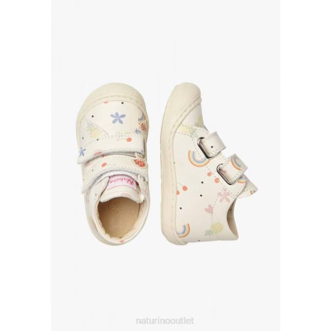 Kids Naturino Cream COCOON VL Leather First Steps Shoes J6T692