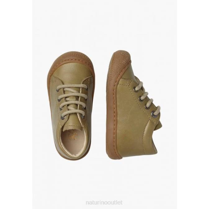 Kids Naturino Dark Green COCOON Napa Leather Toddler Shoes J6T6194