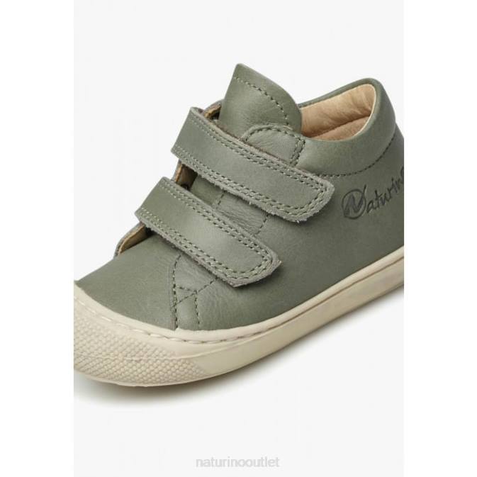 Kids Naturino Dark Green COCOON VL First Steps Shoes In Nappa Leather J6T6149