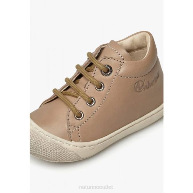 Kids Naturino Dove Grey COCOON First Steps Shoes In Nappa Leather J6T6176