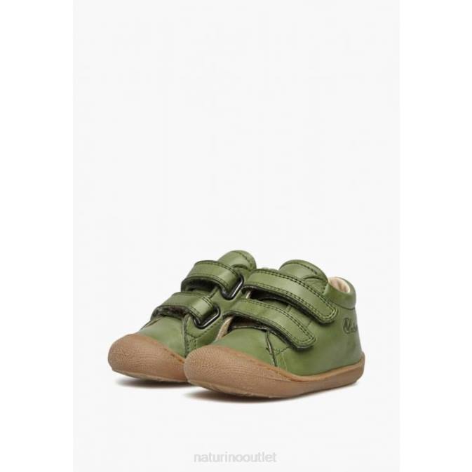 Kids Naturino Green COCOON First Steps Shoes In Nappa Leather J6T6202
