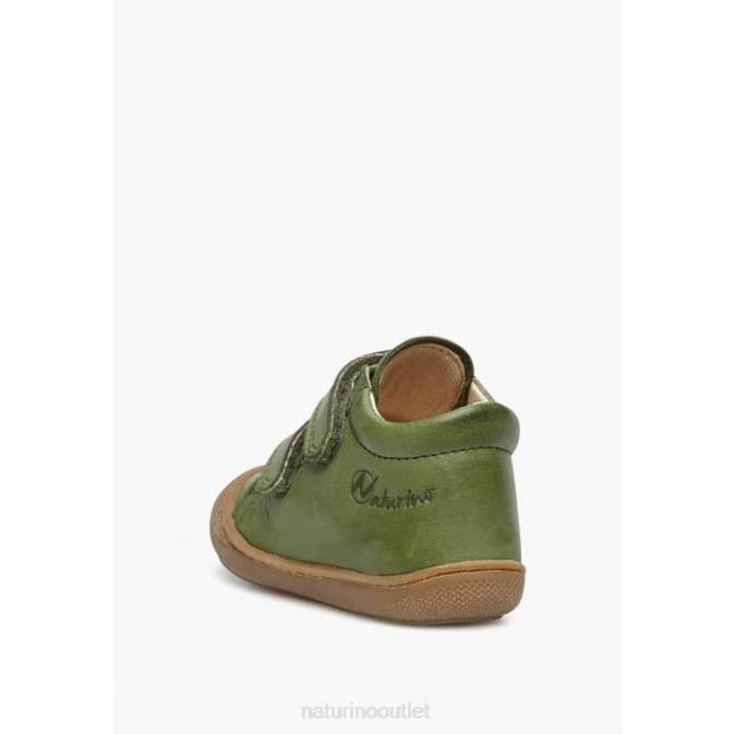 Kids Naturino Green COCOON First Steps Shoes In Nappa Leather J6T6202