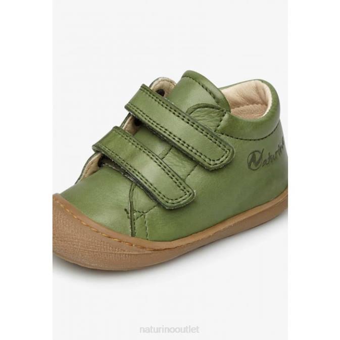 Kids Naturino Green COCOON First Steps Shoes In Nappa Leather J6T6202
