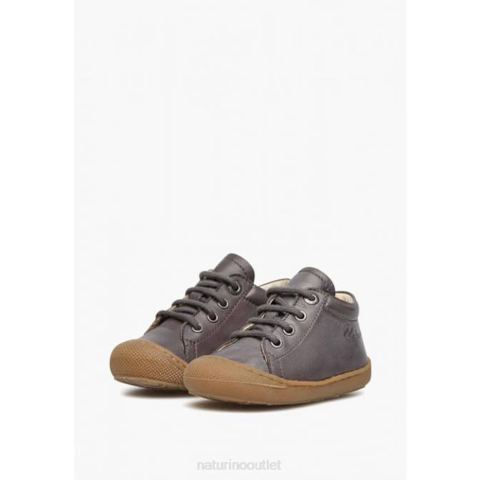 Kids Naturino Grey COCOON Napa Leather Toddler Shoes J6T6222
