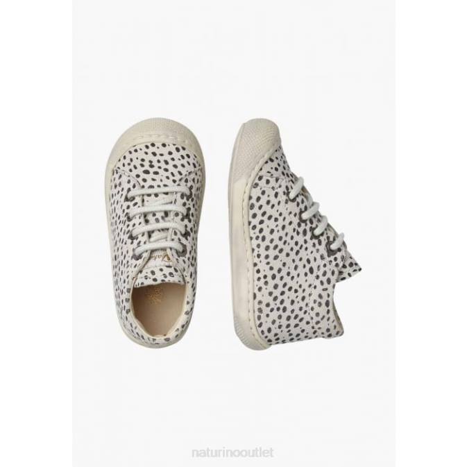 Kids Naturino Ice-Black COCOON Suede First Steps Shoes with Pony Print J6T6128