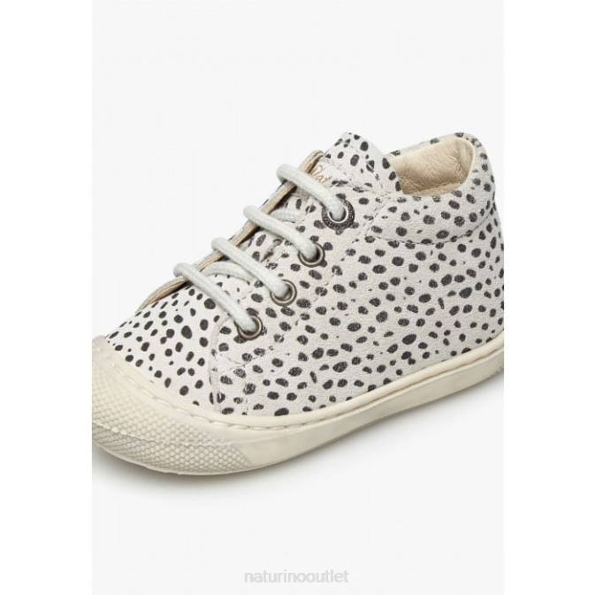 Kids Naturino Ice-Black COCOON Suede First Steps Shoes with Pony Print J6T6128