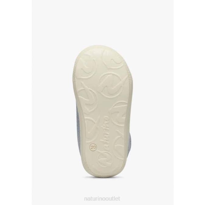 Kids Naturino Light Blue COCOON Suede First Steps Shoes J6T6163