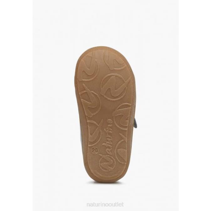 Kids Naturino Light Blue COCOON VL First Steps Shoes In Nappa Leather J6T6197