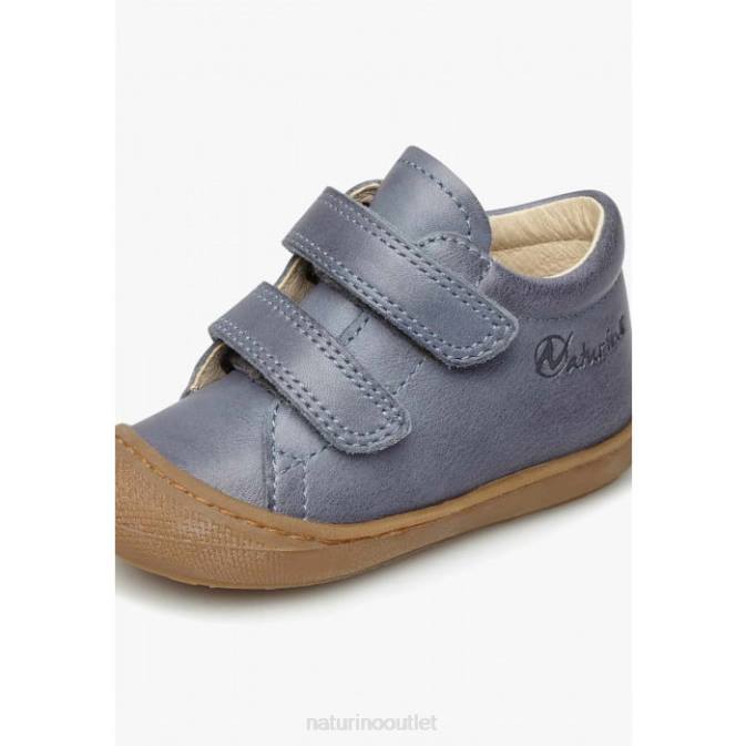 Kids Naturino Light Blue COCOON VL First Steps Shoes In Nappa Leather J6T6197
