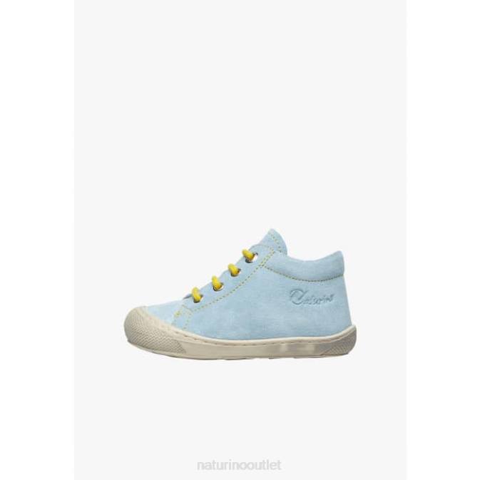 Kids Naturino Light Blue-Yellow COCOON Suede First Steps Shoes J6T6182