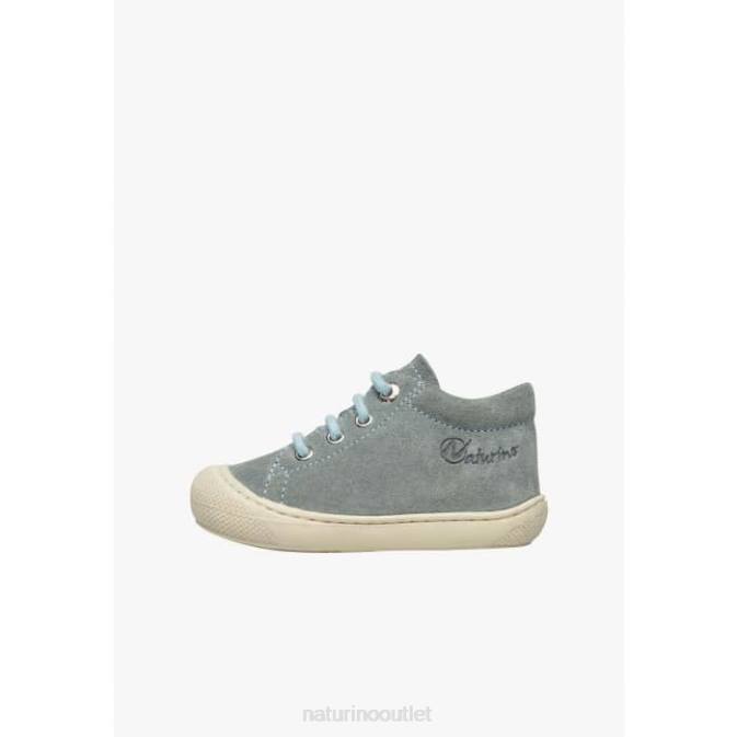 Kids Naturino Light Green-Sky Blue COCOON Suede First Steps Shoes J6T687