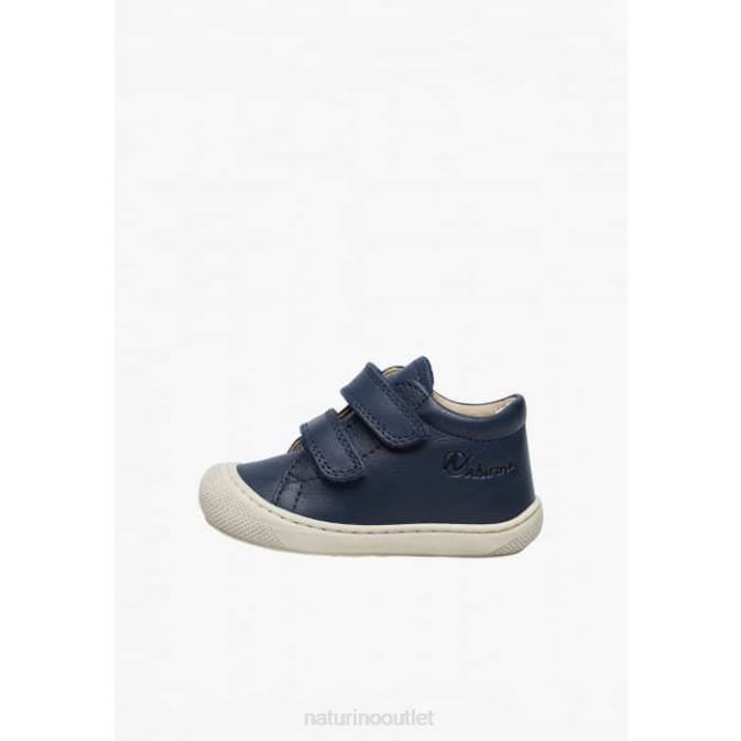 Kids Naturino Navy COCOON First Steps Shoes In Nappa Leather J6T6127