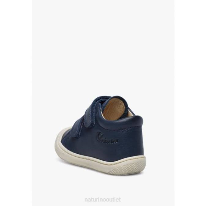 Kids Naturino Navy COCOON First Steps Shoes In Nappa Leather J6T6127