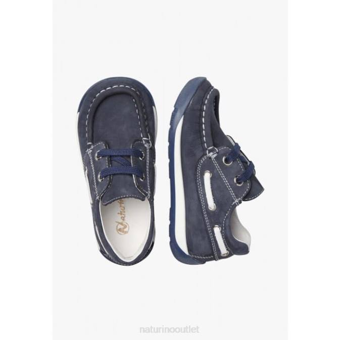Kids Naturino Navy SERIF Sailor Moccasins J6T654