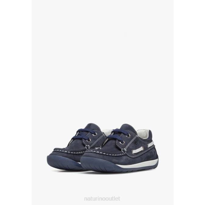 Kids Naturino Navy SERIF Sailor Moccasins J6T654