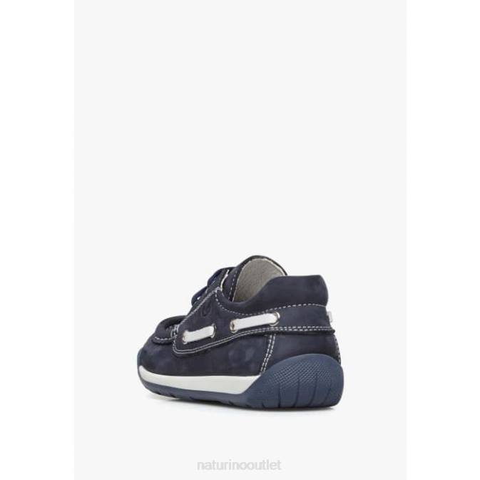 Kids Naturino Navy SERIF Sailor Moccasins J6T654