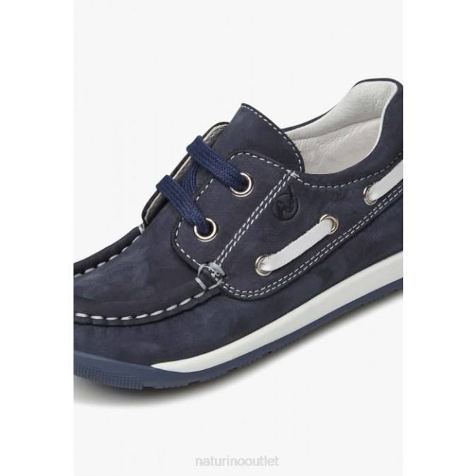 Kids Naturino Navy SERIF Sailor Moccasins J6T654