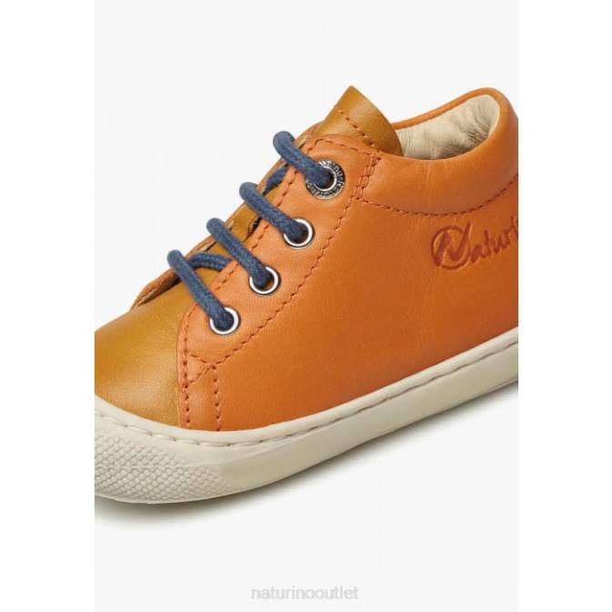 Kids Naturino Orange COCOON First Steps Shoes In Nappa Leather J6T6144