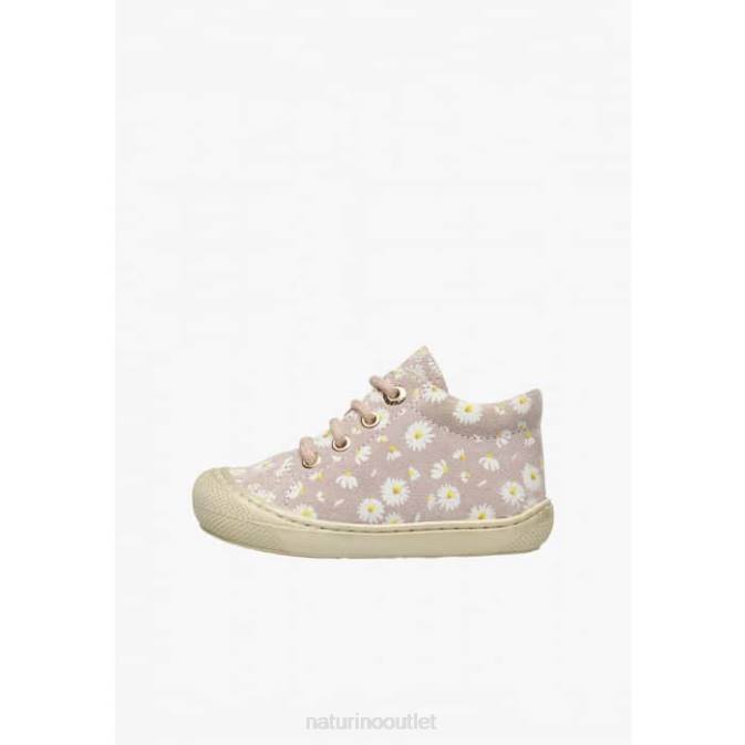 Kids Naturino Pink COCOON Suede First Steps Shoes with Daisy Print J6T6139