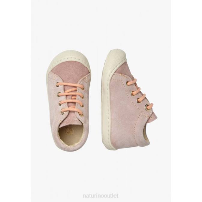 Kids Naturino Pink-Salmon COCOON Suede First Steps Shoes J6T6158