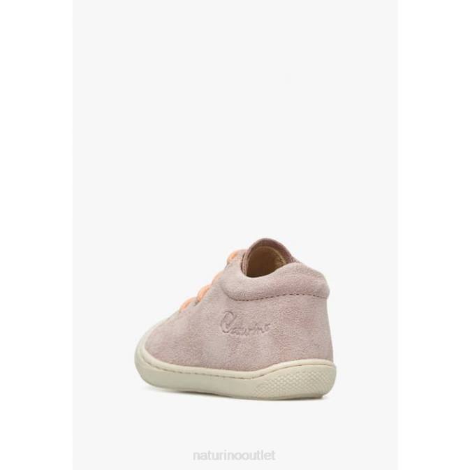 Kids Naturino Pink-Salmon COCOON Suede First Steps Shoes J6T6158